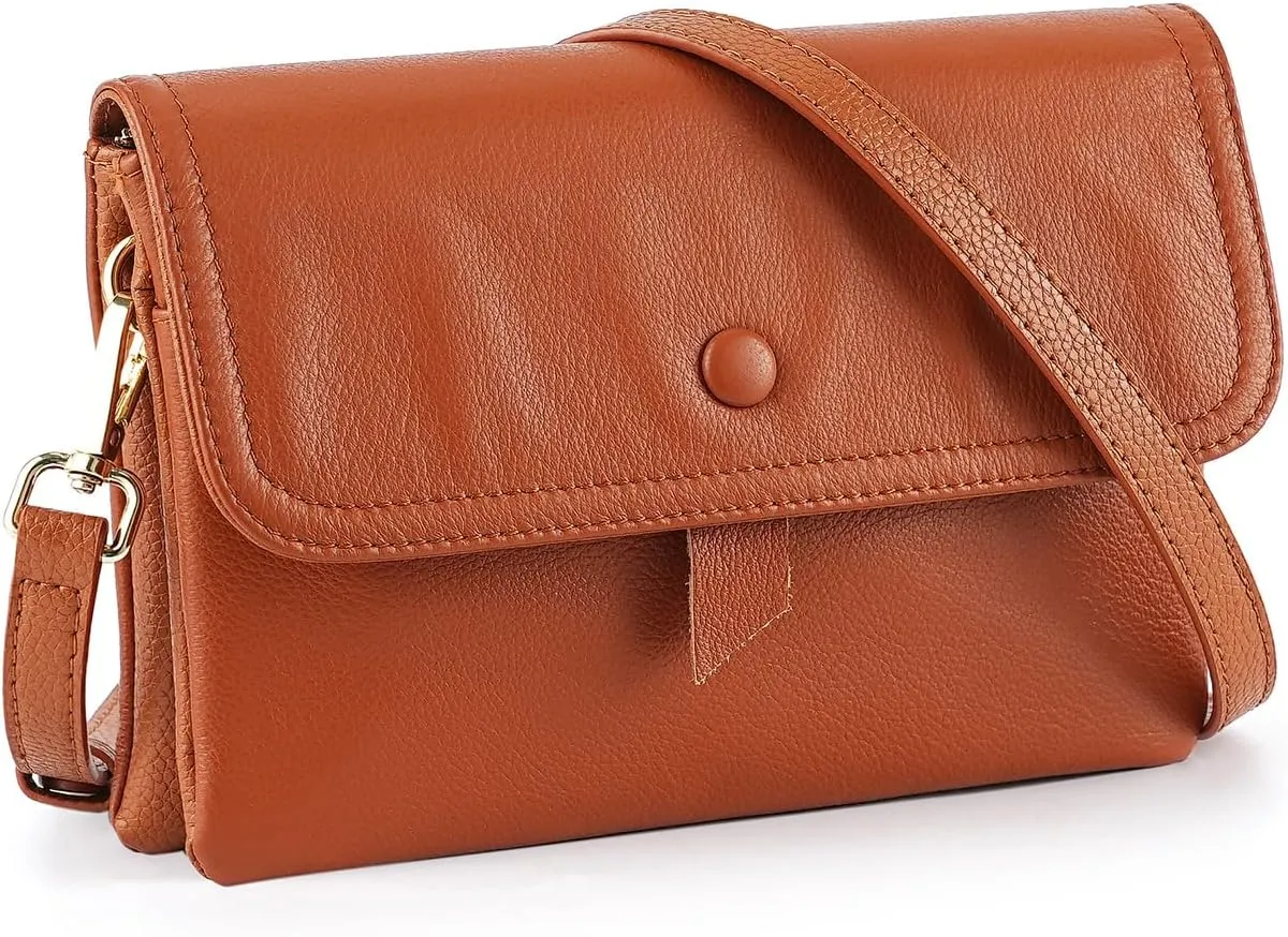 Genuine Leather Crossbody Bags for Women RFID Block Small Soft Real Handbags Purse Anti Theft for Phone Travel