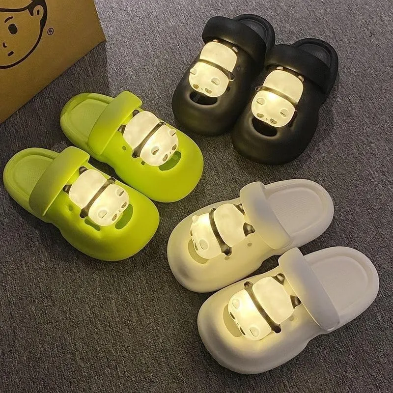 Glow in The Dark Clogs for Women - Summer Light-Up Slides with Non-Slip Sole & Breathable Design