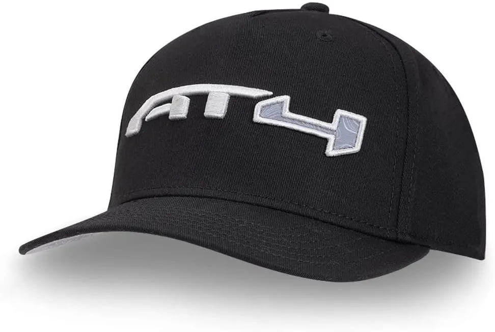 GMC AT4 Topographic Hat - Structured Chino Twill Snapback Cap - Officially Licensed by GM Black