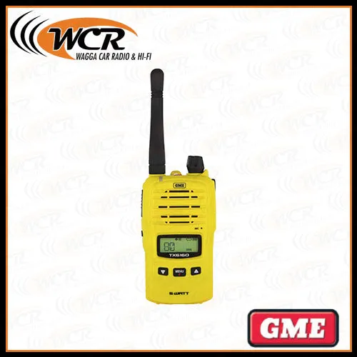 GME TX6160XY 5/1 WATT IP67 UHF CB HANDHELD RADIO - YELLOW