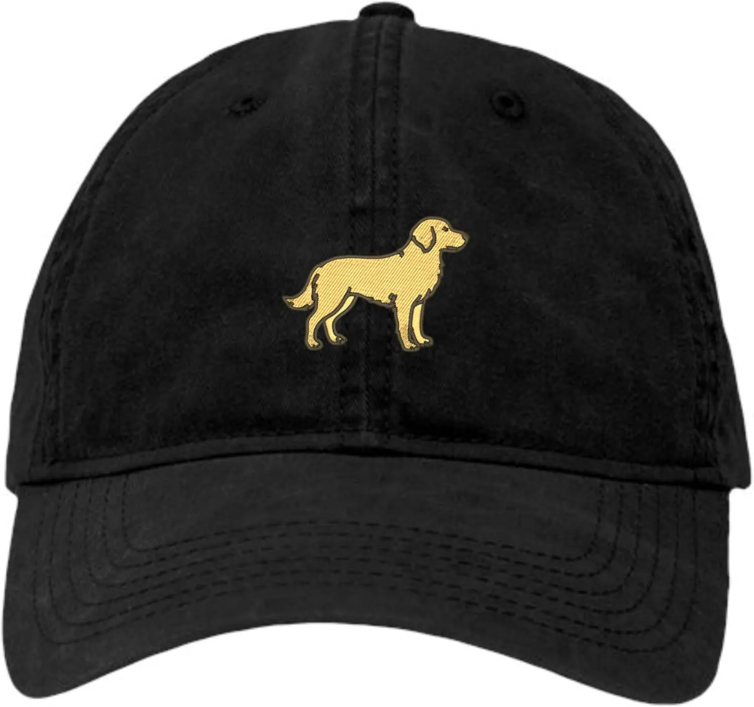 Go All Out Golden Retriever Standing Goldie Dog Lovers Dad Deluxe Trucker Flatbill Baseball Structured Embroidered Hat