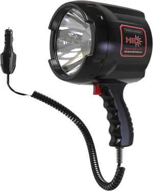 GOODSMANN HID Handheld Adjustable Spotlight/Floodlight 2000 Lumen 12V Plug in Spotlights for Boat Marine Corded Spot Light 929 Yards Car Charger Searchlight for Hunting/Camping/Hiking/Garage/Fishing