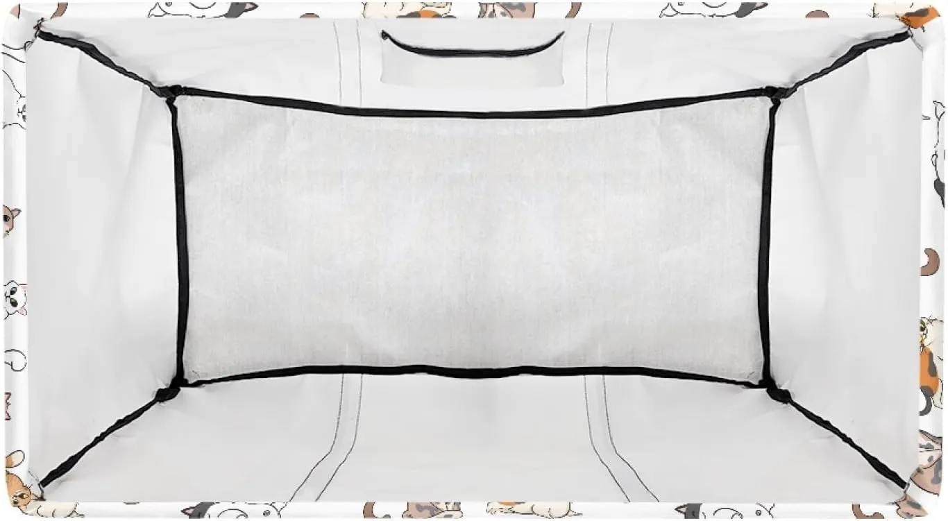 GOSTONG Cat White Puzzle Extra Large Utility Tote Bag for Women Men with a Big Pocket As Beach Bag, Pool Bag, Laundry Bag, Storage Tote