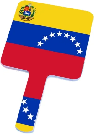 GOYMFKM Novelty Venezuela Flag Professional Hand Mirror, Square Makeup Hand Held Mirror with Handle for Salon, Barber, Grooming, Shaving, and Travel White 9×16Cm
