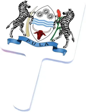 GOYMFKM Republic of Botswana Map Flag Hand Mirror - Botswana National Emblem Professional Handheld Mirror with Handle, Portable Travel Makeup Hand Held Mirror White 12×22Cm