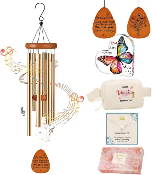 Grandma Gifts from Granddaughter Grandson, Gift for Grandm Wind Chimes Crossbody Bag, Mothers Day Easter Basket Gifts for Grandmas Birthday Stocking Stuffers