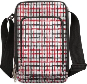 Grunge Stroke Small Crossbody Bags for Women Trendy Cross Body Phone Purse Wallet Red Blue Mens Travel Crossbody Bag Side Shoulder Bag