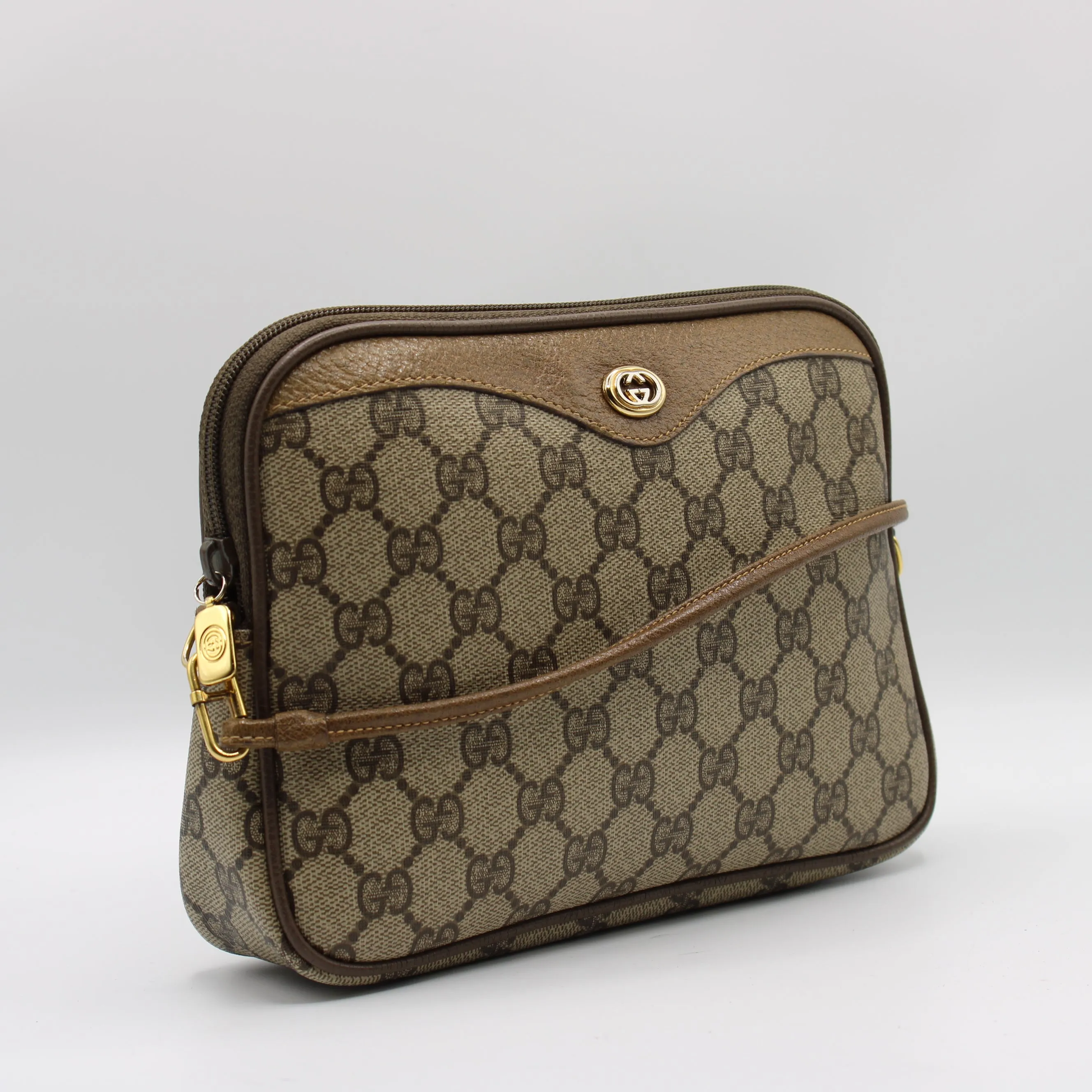 Gucci Brown GG Canvas and Leather Crossbody Bag