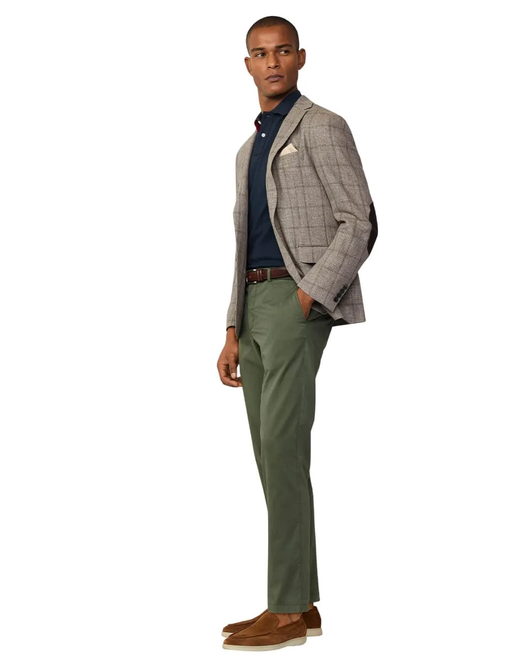 Hackett Thyme Green Drawcord Commuter Trousers