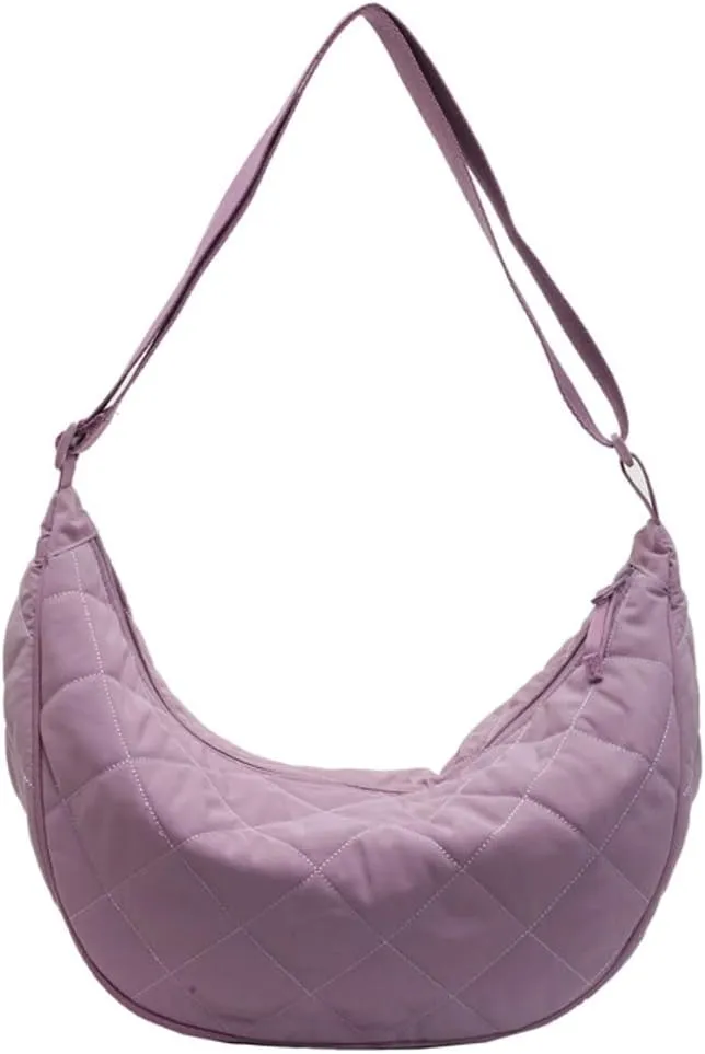 Hand Bags for Women 2024 Puffer Tote Bag Dumpling Bag Crescent Bag Nylon Crossbody Bags for Women Quilted Bag Commuter Tote