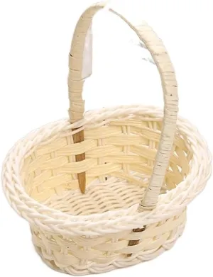 Hand-Woven Plastic Picnic Basket, Multi-Purpose Storage Basket For Flowers, Fruits, Tea & Cosmetics