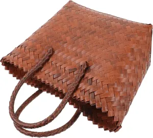 Hand-woven Tote Bag for Women Straw Hobo Bag Fashionable Handle Multi-use Storage Basket for Shopping Decor
