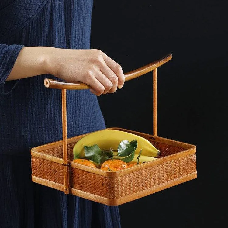 Handcrafted Bamboo Basket – Vintage Organizer
