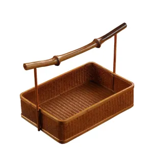 Handcrafted Bamboo Basket – Vintage Organizer