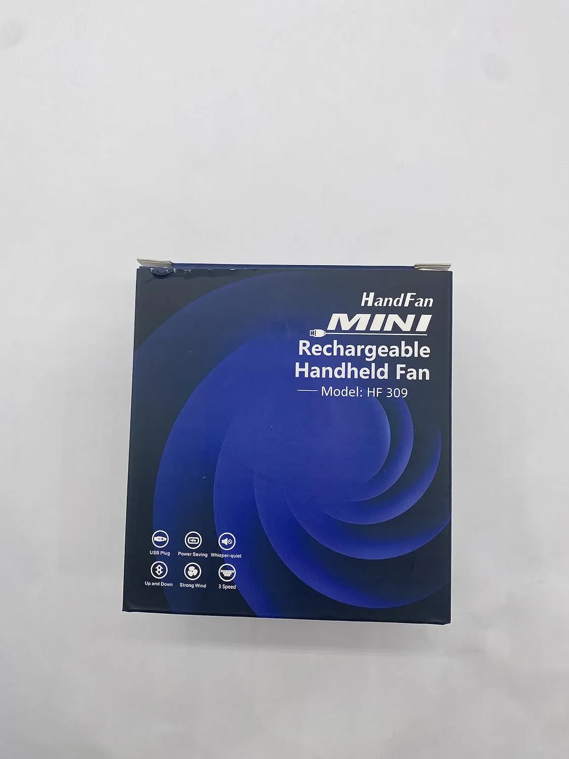 HandFan Portable Handheld Fan, Mini Personal Fan, Battery Operated Cooling Rechargeable, 180° Foldable Small Hand Fan, USB Powered, for Home, Office, Outdoor, Hiking, Travel, Stroller(Black&Blue)