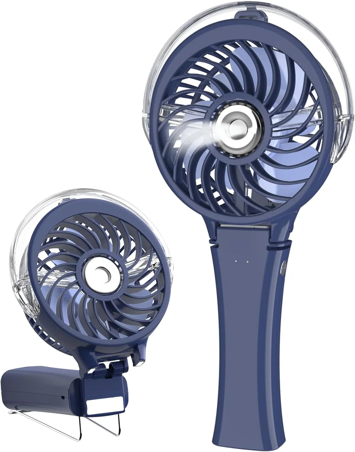 HandFan Upgraded Portable Handheld Misting Fan, Rechargeable Personal Mister Fan, Battery Operated Spray Water Mist Fans, Foldable Mini Cooling Hand Fans for Beach Travel Outdoors(Royal Blue)