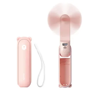 Handheld Mini Fan,3n1 USB Rechargeable Portable Fan- 12-19hrs Working w/ Power Bank
