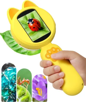 Handheld Mini Microscope for Kids - Portable Pocket Digital Miniscope Christmas Birthday Gifts Toys for Girls Boys Ages 3 4 5 6 7 8 Year Old