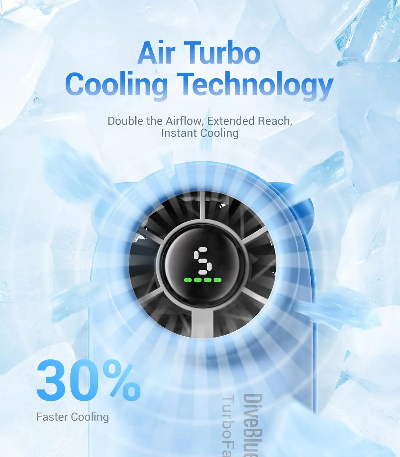 Handheld Portable Turbo Fan, 4000mAh USB Rechargeable Pocket Fan, Up to 16 Hours, Hand Fan with 5 Speeds Powerful Cooling for Travel/Summer/Outdoor/Lash/Purse(Black)