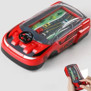 Handheld Racing Car Game, Racing Adventure Car Steering Wheel, Portable Interactive Dual-Player Toy with Race Simulation Experience, Hand Held Adventure Machine (Red-1pc)
