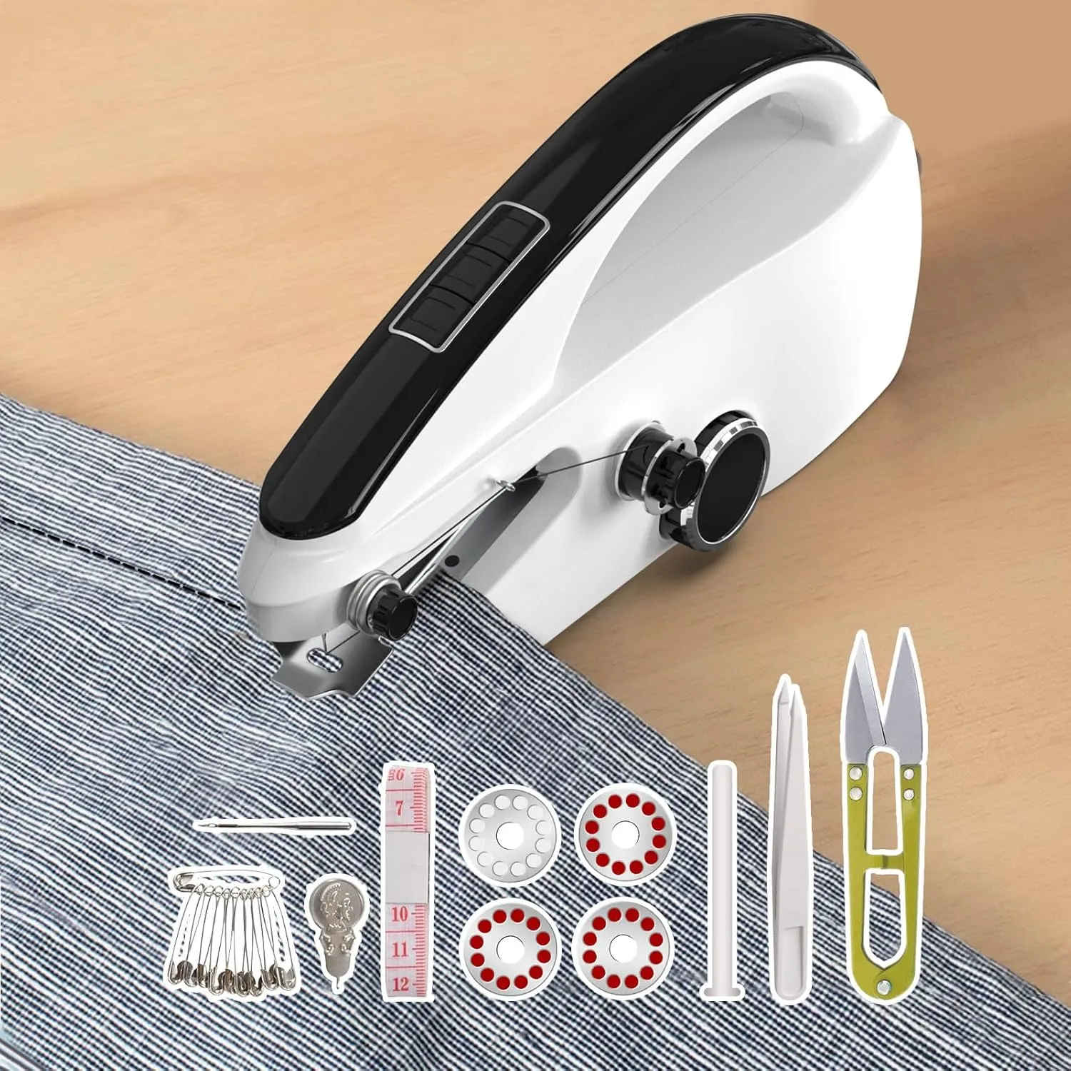 Handheld Sewing Machine,Portable,Mini Sewing Machine,Easy to Use,Fast Sewing Speed,Suitable for Sewing Clothes,Fabric,DIY Home Machine for Beginners (Black)