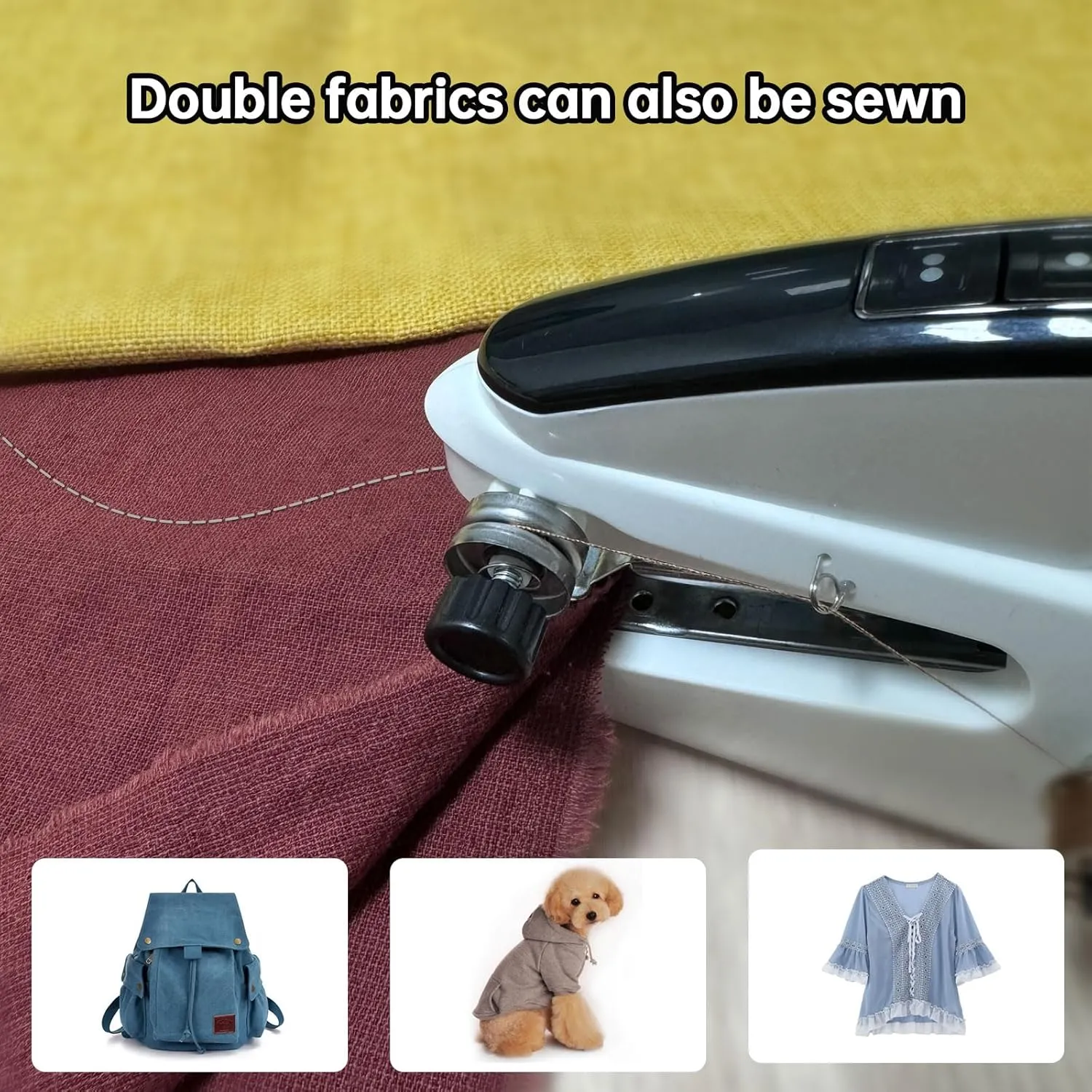 Handheld Sewing Machine,Portable,Mini Sewing Machine,Easy to Use,Fast Sewing Speed,Suitable for Sewing Clothes,Fabric,DIY Home Machine for Beginners (Black)