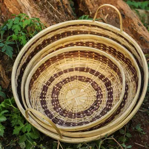 Handmade Bamboo Basket with Handle