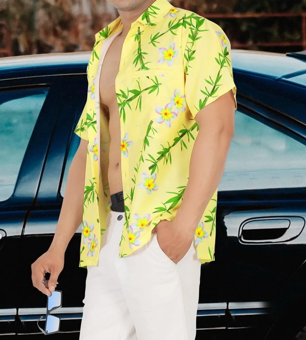 HAPPY BAY Men's Hawaiian Shirt Summer Caribbean