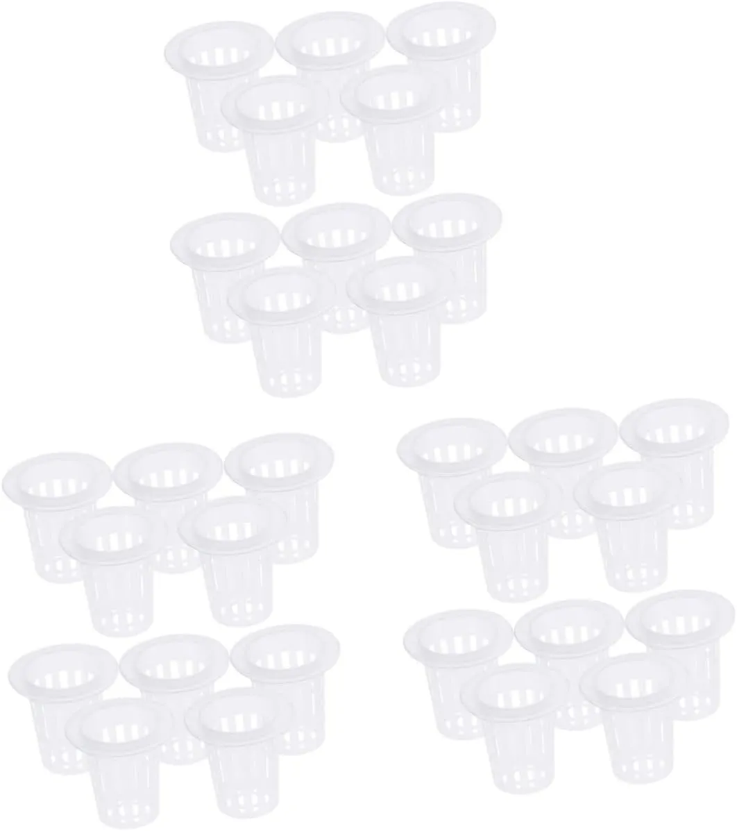 Happyyami 3sets Efficient Root Development Net Pots Hydroponics Plant Cups Soilless Culture Baskets Small Diameter Bottom Wide Lip 10pcs*3
