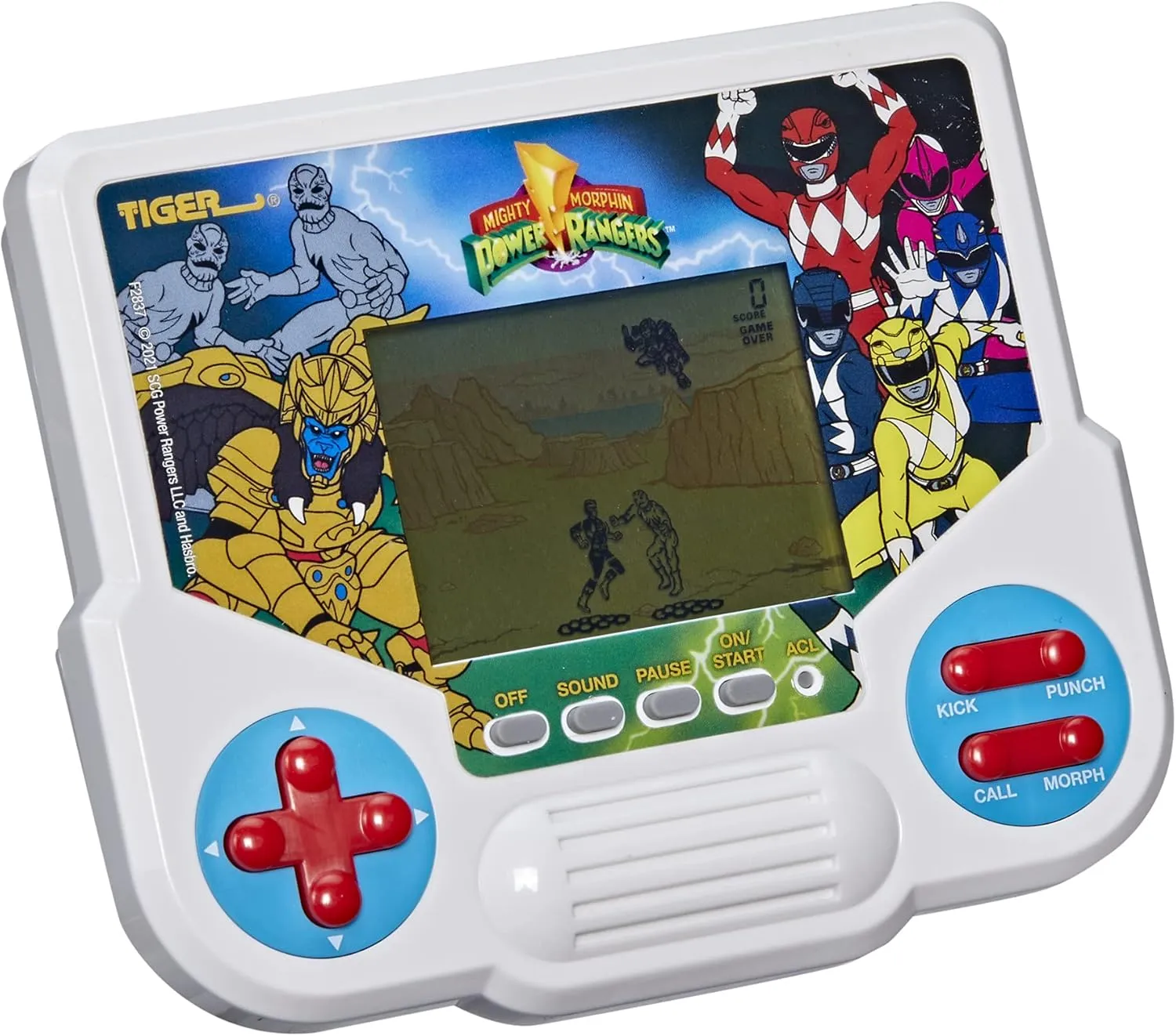 Hasbro Gaming Tiger Electronics Mighty Morphin Power Rangers Electronic LCD Video Game, Retro-Inspired Edition, Handheld 1-Player Game, Ages 8 and Up