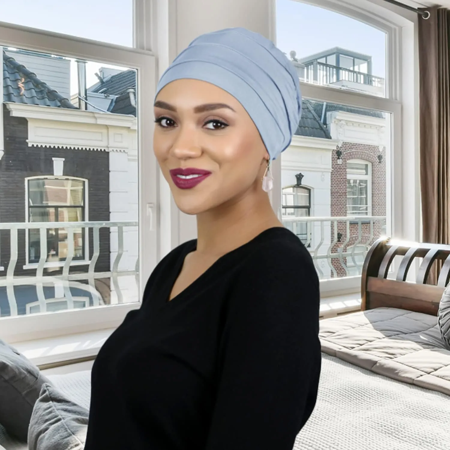 Hats Scarves & More Chemo Cap Cancer Headwear Women Bamboo Turban 50  UPF Sun Protection 3 Seam