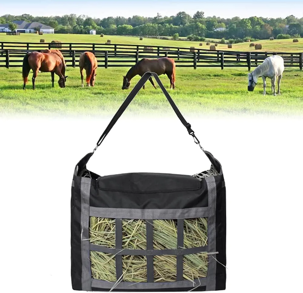 Hay Bags for Horses,Slow Feed Hay Bag Hay Feeder Net for Goats Alpacas Indoor Outdoor Grazing Feeding - Large Capacity