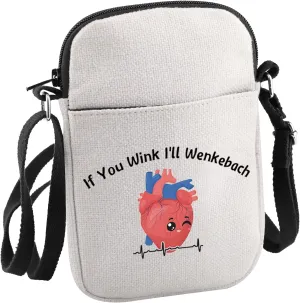 Heart Anatomy Gift If You Wink I'll Wenkebach Crossbody Bag Cardiac Nurse Gift