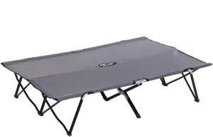Heavy Duty Folding Camping Cot - 300 lbs Capacity, Portable Compact Cot with Carry Bag, 15" Elevated for Outdoor, Camping, Hiking - Gray