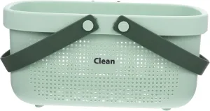 Hemoton Bathhouse Organizer Drainer Basket Handle Portable Shower for Toiletries Green