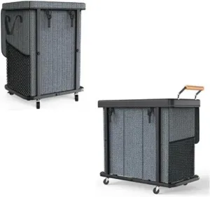High Grade Large Laundry Basket with Wheels, Medium and Large Rolling Laundry Hamper, Laundry Cart with Metal Frame and Removable Bag Design, Suitable for Laundry Room, Bedroom, Dorm Room