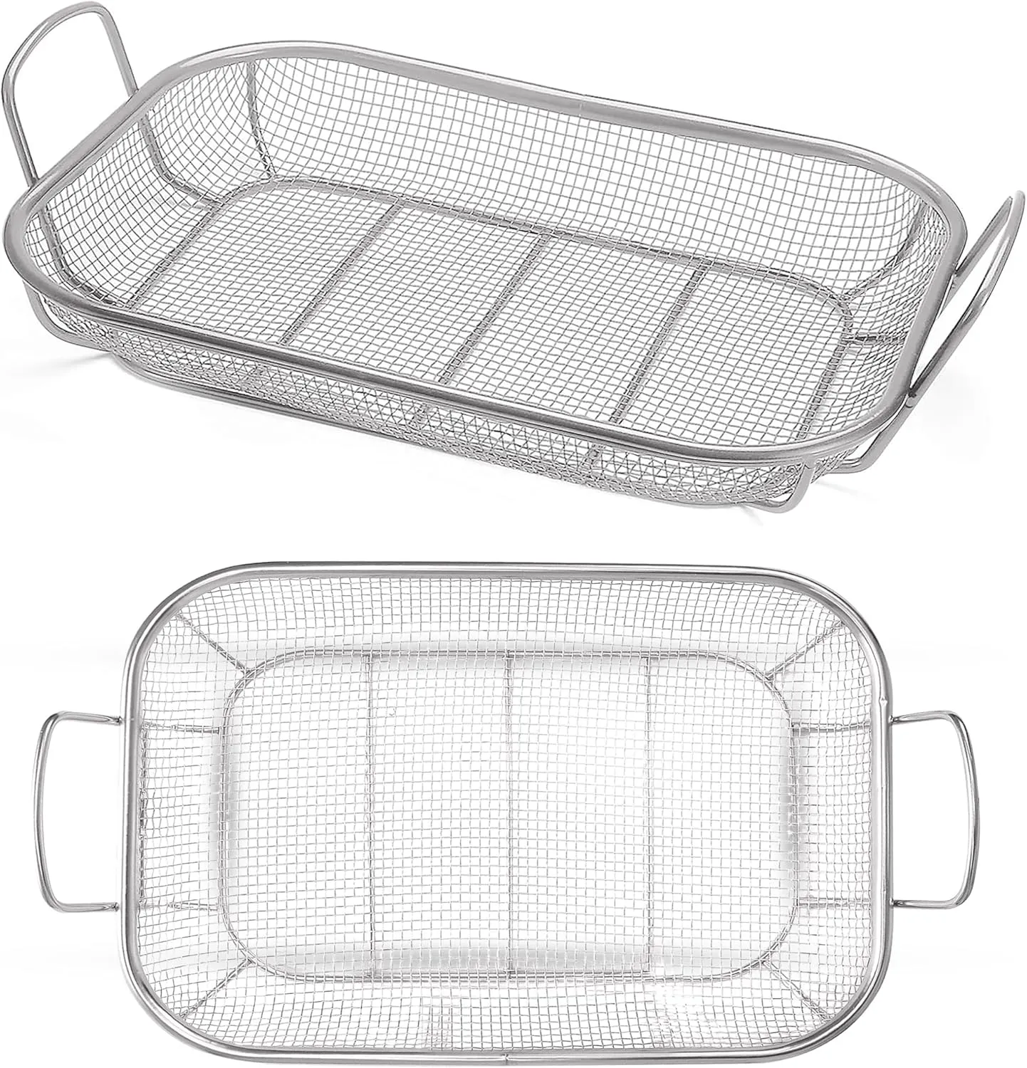 Homi Styes Grill Baskets for Outdoor Grill – 15 x 11-inch Vegetable Grill Basket – Grill Vegetable Basket with Handles – Rustproof Stainless Steel Mesh Veggie Grilling Basket
