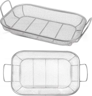 Homi Styes Grill Baskets for Outdoor Grill – 15 x 11-inch Vegetable Grill Basket – Grill Vegetable Basket with Handles – Rustproof Stainless Steel Mesh Veggie Grilling Basket