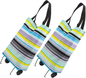 Homoyoyo Portable Shopping Wheel Bag Tote Wheels Folding Trolley for Grocery Cart Easy to Carry