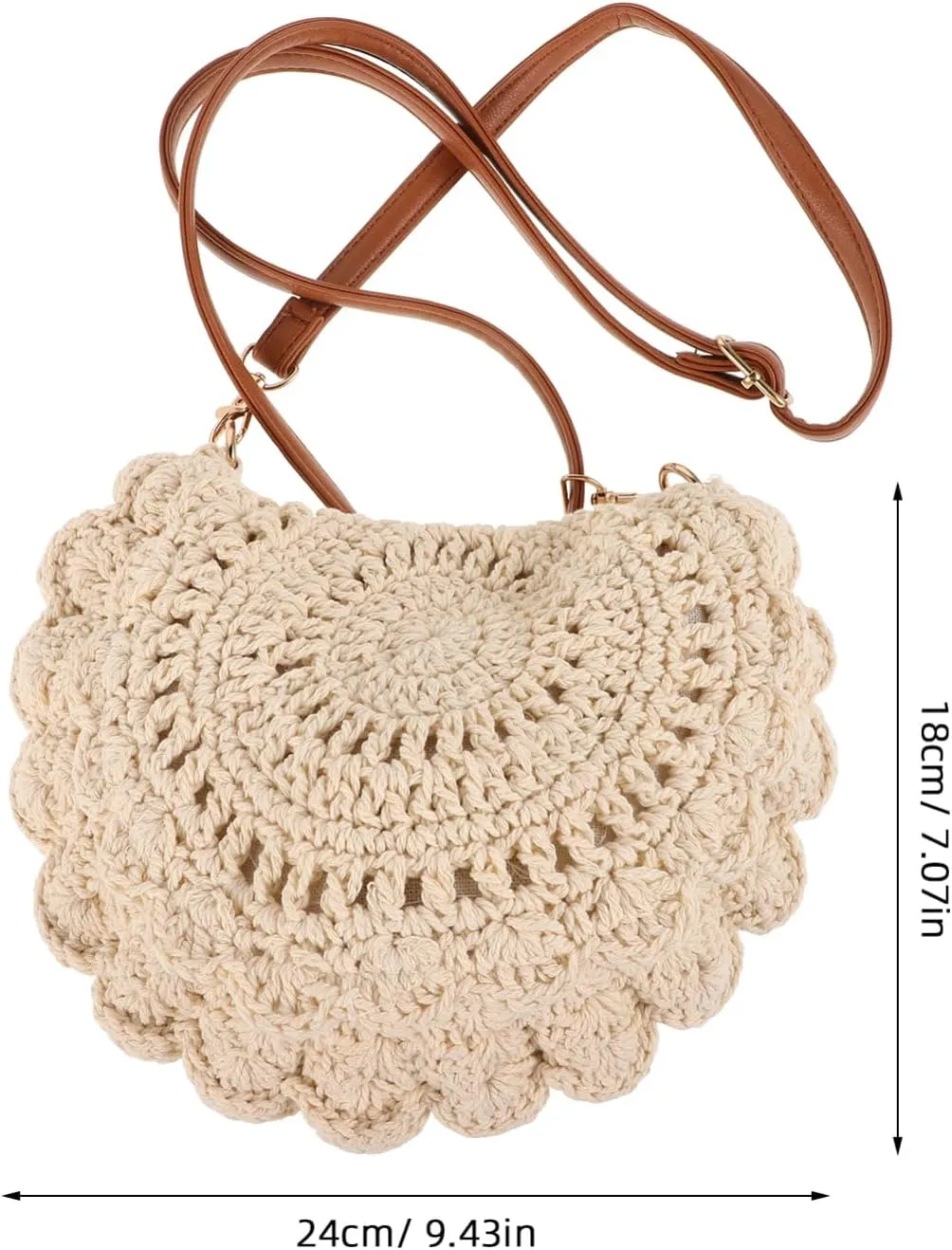 Homoyoyo Woven Beach Bag Adjustable Shoulder Belt Stylish Purse Multi Use Rustic Tote for Summer Outings Chic and