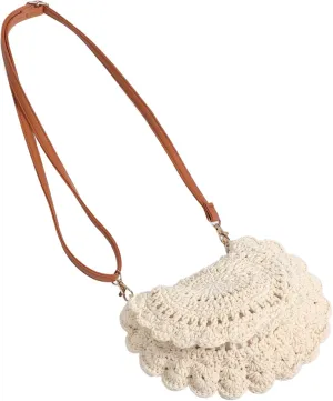 Homoyoyo Woven Beach Bag Adjustable Shoulder Belt Stylish Purse Multi Use Rustic Tote for Summer Outings Chic and