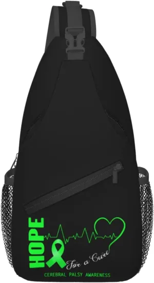 Hope For A Cure Cerebral Palsy Awareness Crossbody Bags For Women Men Chest Backpack Gym Shoulder Bag Travel Outdoor Sports Casual Crossbody Bags