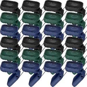 Hortsun 24 Pcs Necklace Fans Portable USB Rechargeable Battery 3 Speed Air Circulatory Handheld for Cooling Small Personal Hand Free Travel Office(Blue,Black,Green)