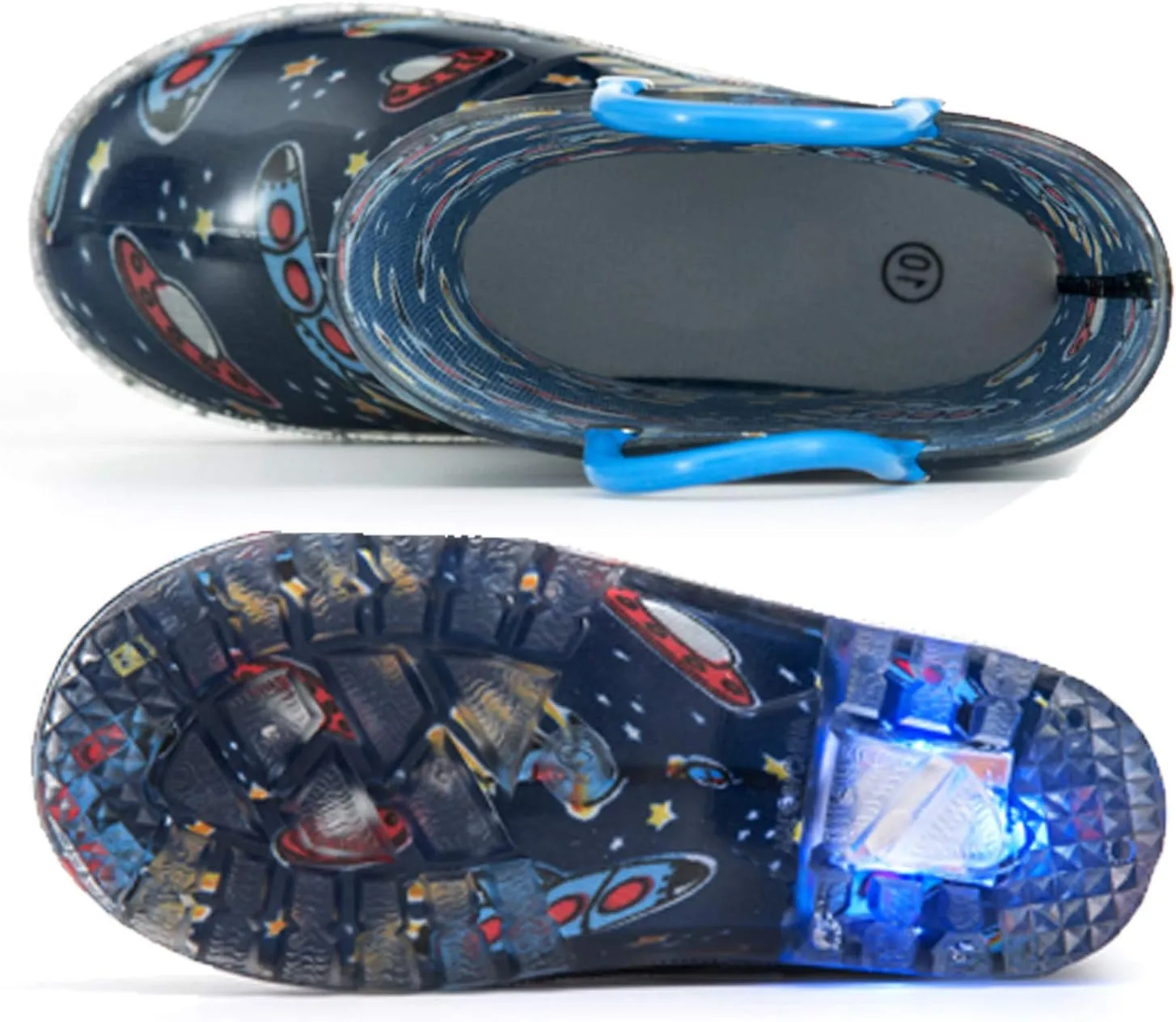 HugRain Light Up Rain Boots for Little Kids
