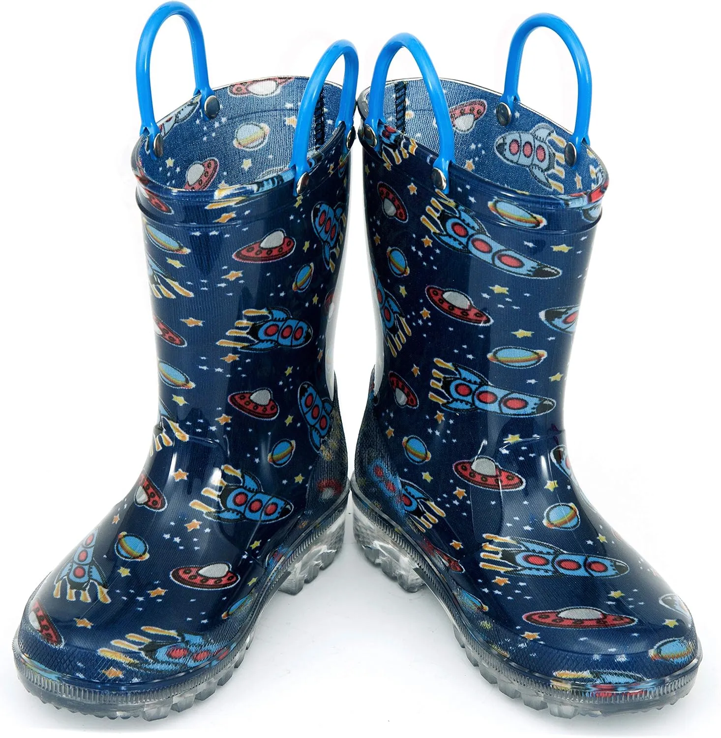 HugRain Light Up Rain Boots for Little Kids