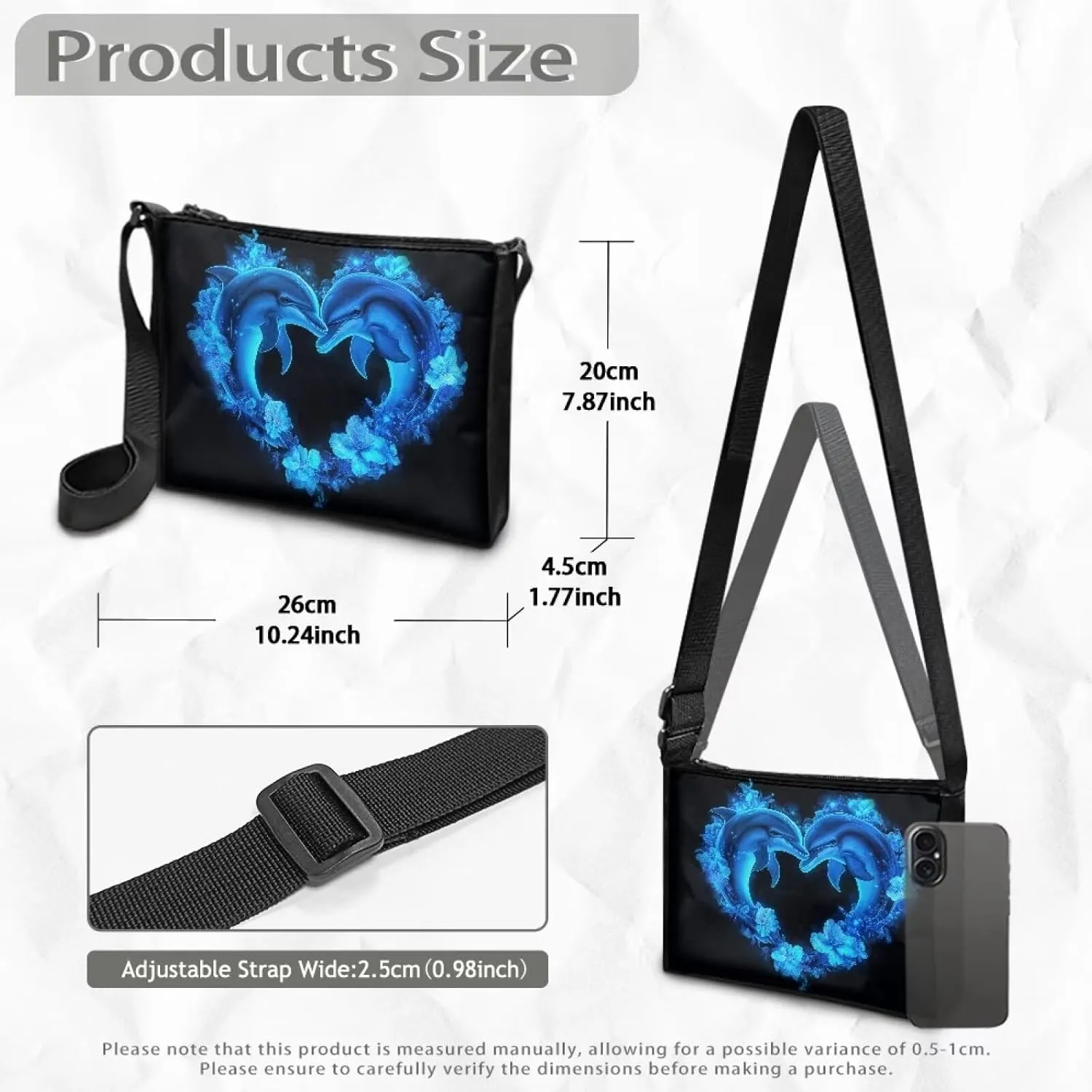 HUGS IDEA Crossbody Purse for Women Small Crossbody Bags Polyester Messenger Bag with Adjustable Shoulder Strap