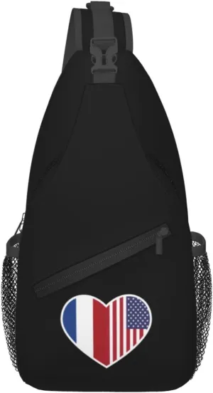 I Love America And The Netherlands Crossbody Bags For Women Men Chest Backpack Gym Shoulder Bag Travel Outdoor Sports Casual Crossbody Bags