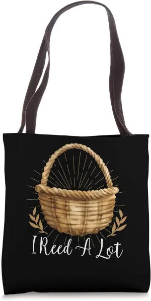 I Reed A Lot - Floral Basket Basket Weaving Tote Bag