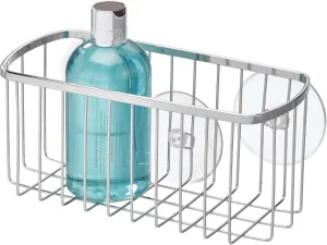 InterDesign Suction, Rectangle Basket, Polished Stainless Steel