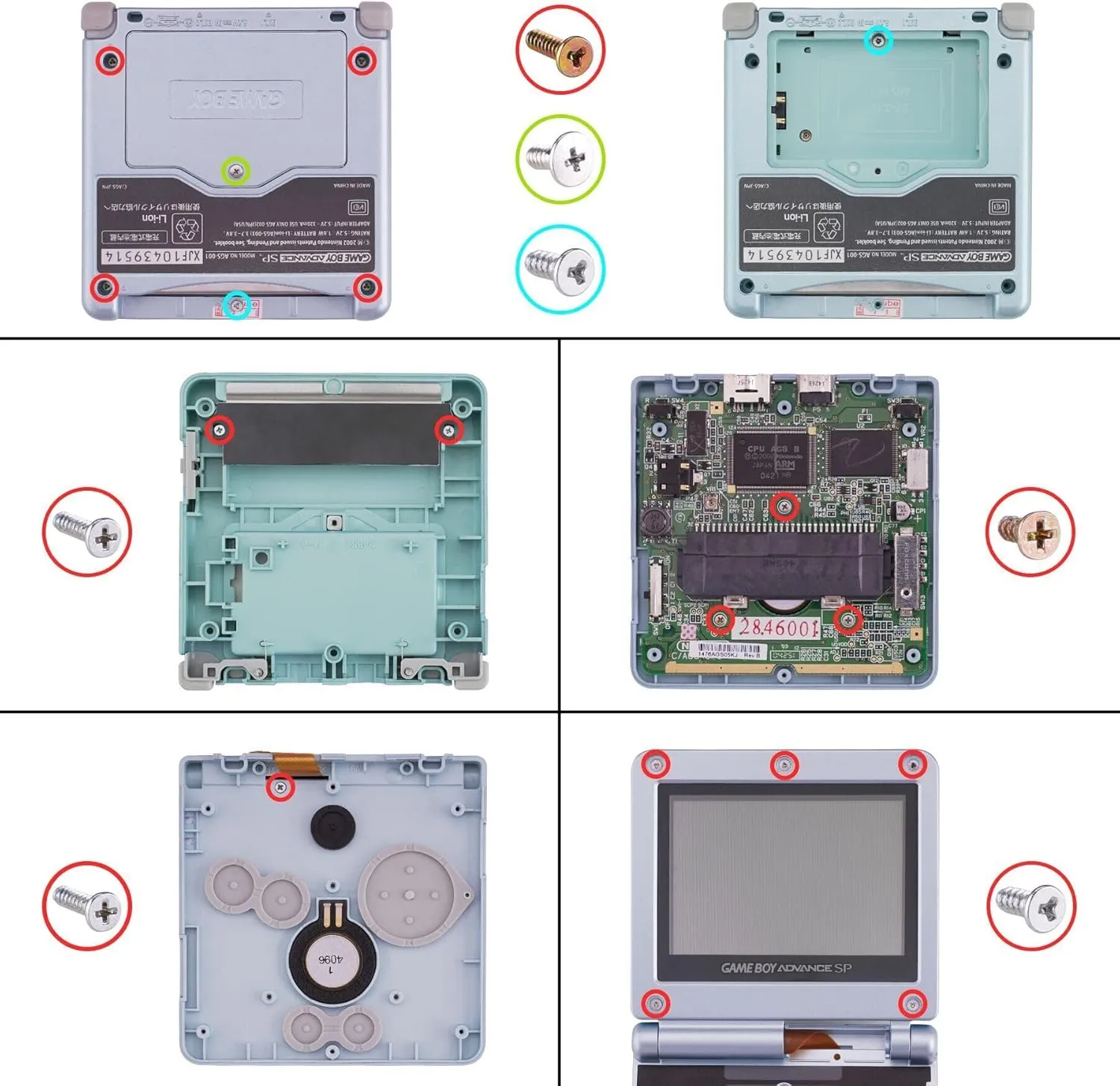 IPS Ready Upgraded eXtremeRate Glow in Dark - Green Custom Replacement Housing Shell for Gameboy Advance SP GBA SP – Compatible with Both IPS & Standard LCD – Console & Screen NOT Included